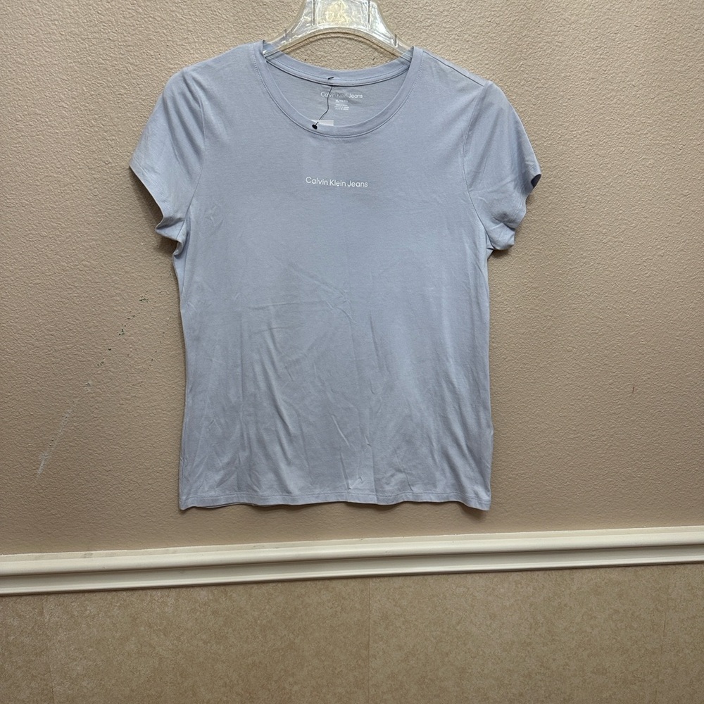 Calvin Klein Jeans Light Gray Short Sleeve Basic Tee Size XL